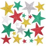 Christmas Glitter Star Foam Stickers - Pack of 150