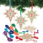 Nativity Star Wooden Threading Kits - Pack of 5