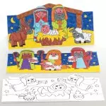 Nativity Colour-in Pop-Up Cards - Pack of 10 (Updated Design)