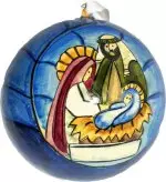 Window Nativity Christmas Bauble