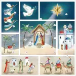 The Christmas Story, Advent Calendar With Bible Verses 21cm Square