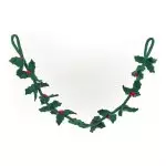 Handmade Felt Biodegradable Holly Garland Christmas Decoration