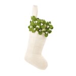 Handmade Felt Christmas White Mistletoe Stocking Decoration