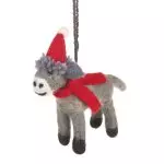 Handmade Felt Biodegradable Christmas Donkey Tree Hanging Decoration