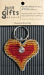 Beaded Heart Keyring