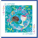 First Holy Communion Bread & Wine Greetings Card