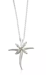 Four Stone Centre Silver Cross Pendant