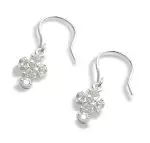 Silver Crystal Cross Hook Wire Earrings