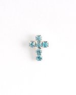 Swarovski Crystal Aqua Cross Pin