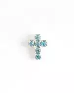 Swarovski Crystal Aqua Cross Pin