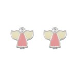 Sterling Silver Enamelled Angel Earrings