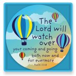 The Lord will watch over your coming and going - set of 4 ceramic coasters in gift box