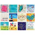 Eco-friendly birthday cards pack, pack of 12