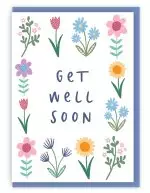 'Get Well Soon' (Spring version) A6 Greeting Card with bible verse inside