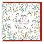 Happy Christmas to a Wonderful Minister Single Christmas Card