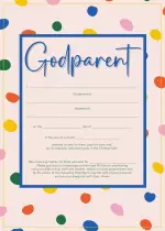 Godparent Certificate - Dots - 10 pack