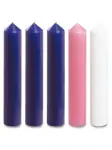 Purple, Pink & White Advent Candle Set (18" x 2") - Over Dipped