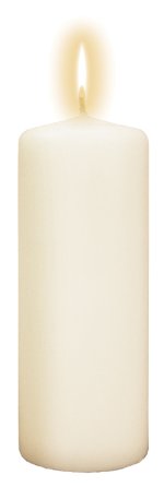 6" x 2 1/4" Single White Pillar Candle