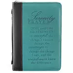 Medium Bible Cover - Serenity Prayer (Aqua) Imitation Leather