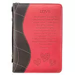 Large "Love" Pink LuxLeather Bible Cover