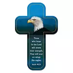 "Wings Like Eagles" (Blue) Paper Cross Bookmark Pack of 12