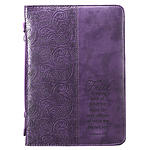 Large Faith Purple Imitation Leather Bible Cover