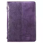 Large Faith Purple Imitation Leather Bible Cover