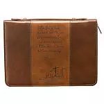 Large John 3:16 (Brown/Tan) Two-tone LuxLeather Bible Cover