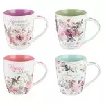 Rejoice Collection Four Piece Ceramic Coffee Mug Set