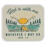 Magnet Cream Camping God is With Me Josh. 1:9