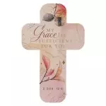 Floral My Grace is Sufficient 2 Cor. 12:9 (Pack Of 12) Cross Bookmarks