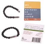 Black Matte Beaded Bracelet with Capsule