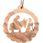 Olive Wood Round Decoration - Journey