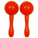 Red and Orange Plastic Maracas