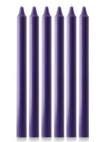 15" x 1 1/8" Advent Candle Set - Purple - Pack of 6 (Over-Dipped)