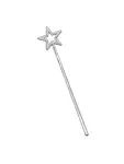 Silver Angel Plastic Wand  (Pack Of 12) - Nativity Costume Accesory