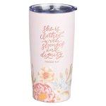 Tumbler SS Pink Strength & Dignity Prov. 31:25