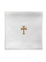 NEW 22" x 22" Corporal - Linen - Gold Cross Design