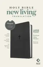 NLT Large Print Premium Value Thinline Bible, Filament Enabled (LeatherLike, Black Cross)