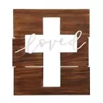 Loved Wall Sign with Cut-Out Cross