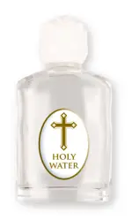 Glass Holy Water Bottle with Cross (20ml) - Single