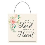 Wall Plaque-Tin-Trust In The Lord (7" x 7")