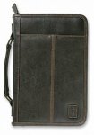 Large Aviator Brown Leather-Look Bible Cover