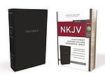 NKJV Holy Bible, Giant Print Center-Column Reference Bible, Black Leather-look, 72,000+ Cross References, Red Letter, Comfort Print: New King James Version