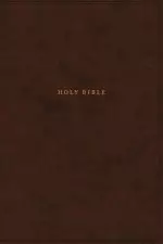 NKJV, Reference Bible, Classic Verse-by-Verse, Center-Column, Leathersoft, Brown, Red Letter, Comfort Print