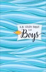 KJV Study Bible for Boys, Hardback, Blue, Illustrated, Study Notes, Introductions, Red Letter, Maps