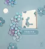 NLT THRIVE Creative Journaling Devotional Bible, Hardcover, Blue Flowers, Wide Margin, Presentation Page