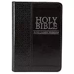 KJV Mini Pocket Bible, Black, Imitation Leather, Ribbon Marker, Verse Finder, One-Year Bible Reading Plan, Presentation Page