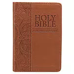 KJV Bible Mini Pocket Faux Leather, Toffee Brown