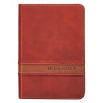 KJV Compact Large Print Imitation Leather Brown, Ribbon Marker, Words of Christ in Red, Maps